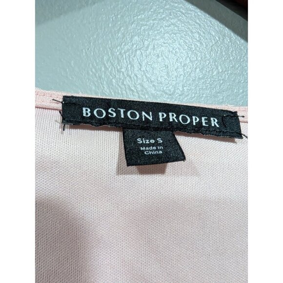 Boston Proper Women's Pink Floral Lace V-Neck Long-Sleeve Top Cinched Size S - Picture 4 of 16